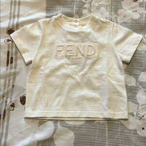 Luxury Kids Cream Embroidered Tee
